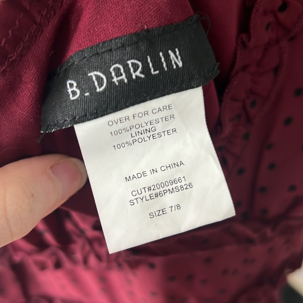 B Darlin Maroon Dress 7/8 - Picture 3 of 3